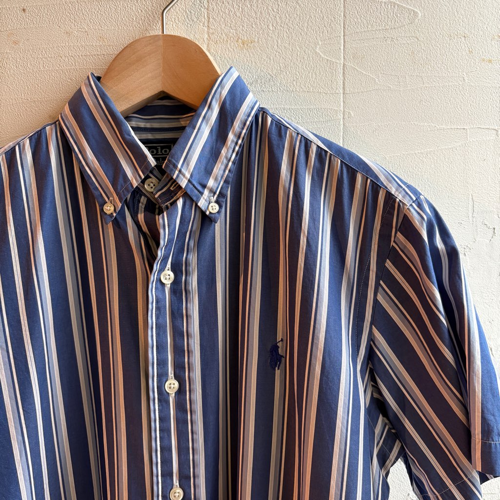 古着】90's ラルフローレン Ralph Lauren ブルー ストライプ シャツ