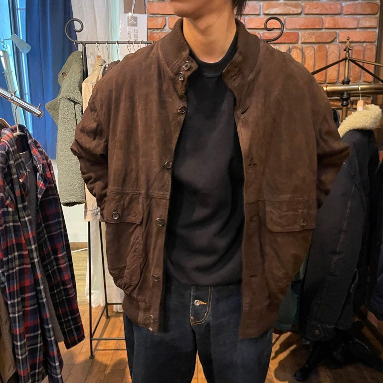古着】 conbipel 90s スウェードブルゾン ブラウン 防寒 中古 安い