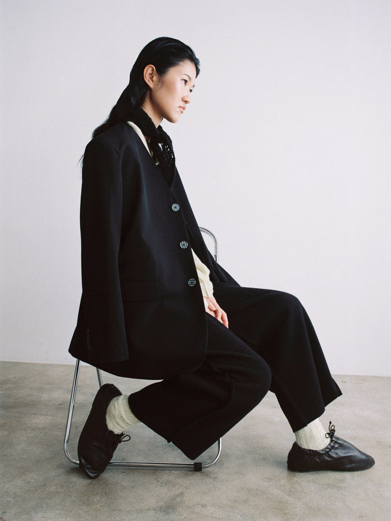 Porta woven oversized virgin wool suit jacket | RUS