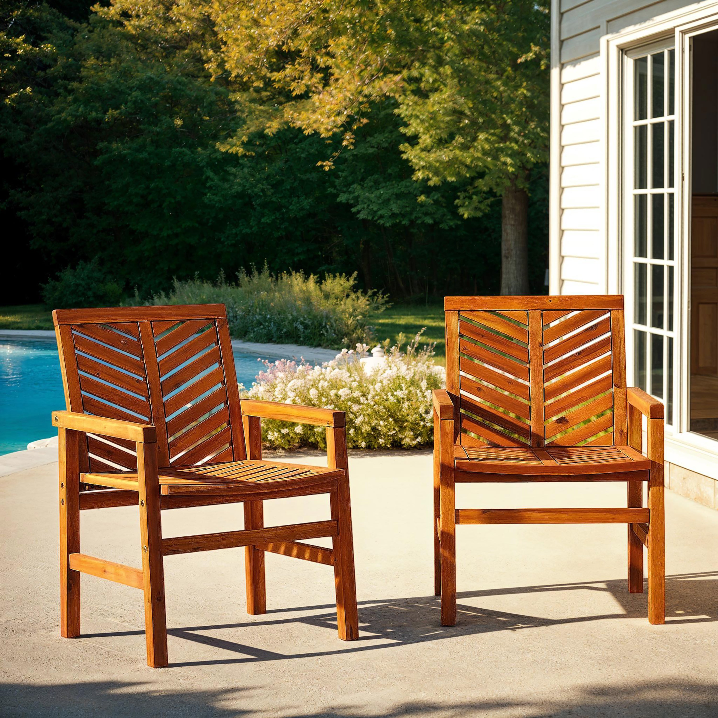 Vincent Patio Wood Chairs, Set of 2 – Walker Edison