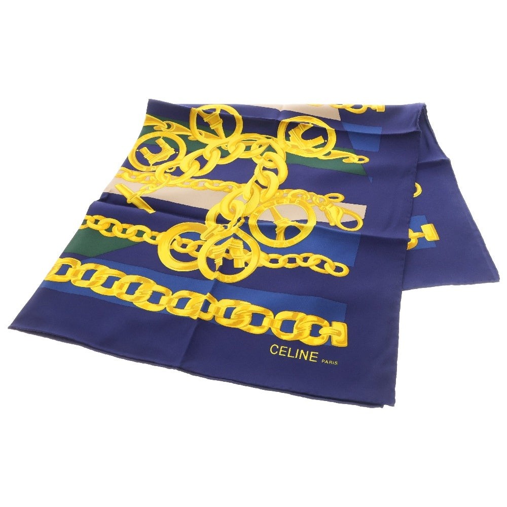 CELINE(セリーヌ) スカーフ ネイビー系 シルク ジュエリーモチーフ
