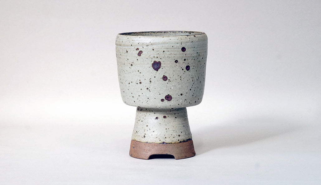 盆栽鉢ストアゆきもの｜盆栽鉢｜艸屋｜こけしみたいな高脚丸鉢