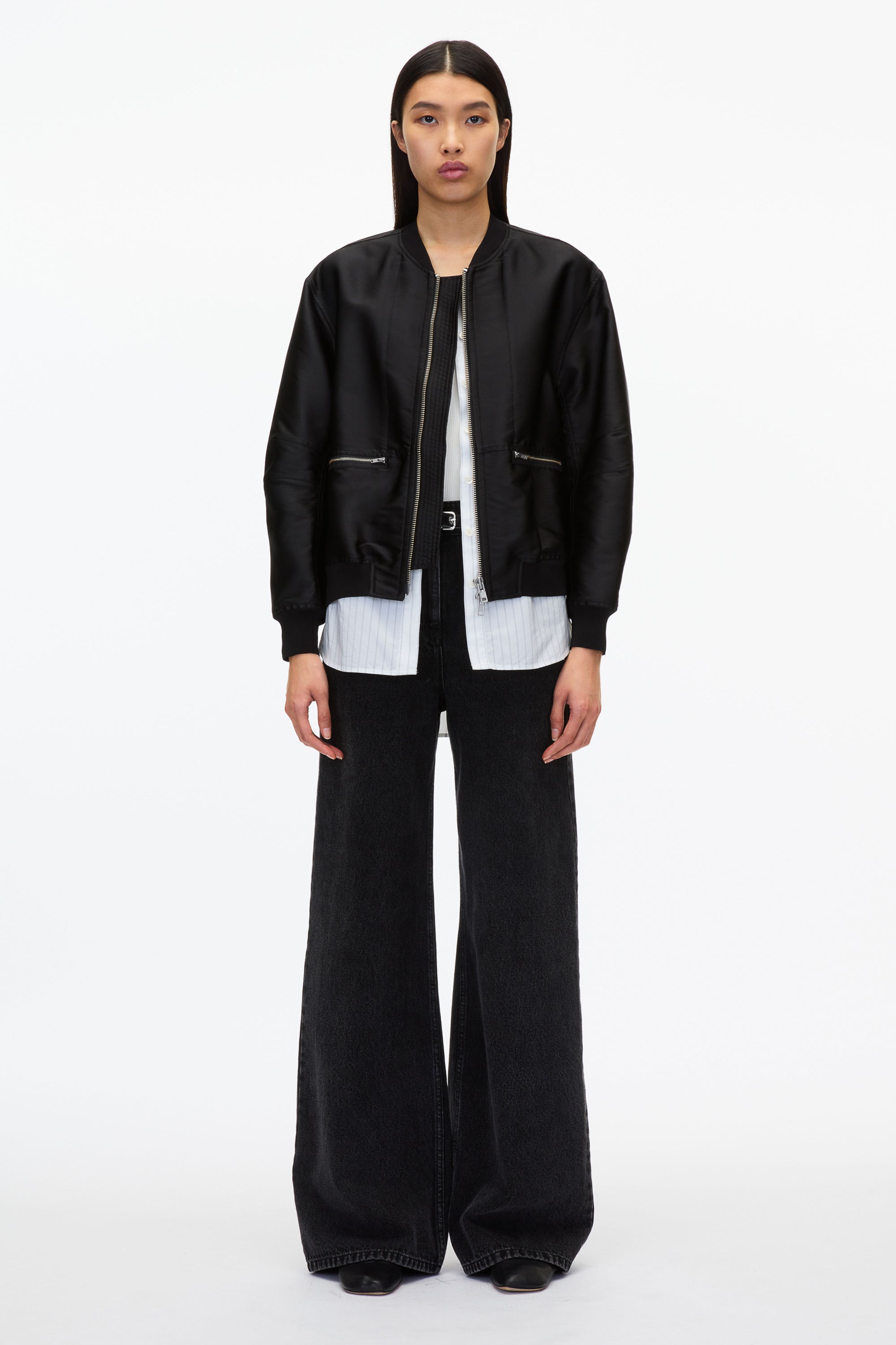 Black Layered Bomber Jacket | Exclusive Phillip Lim Outerwear