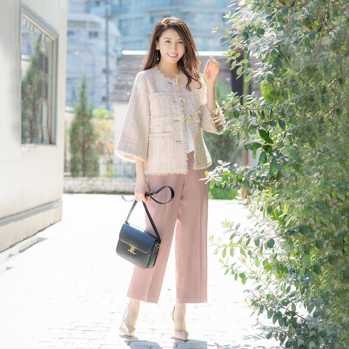 Flolia（フロリア）ツイードジャケット・ブラウス・セミワイドパンツ3