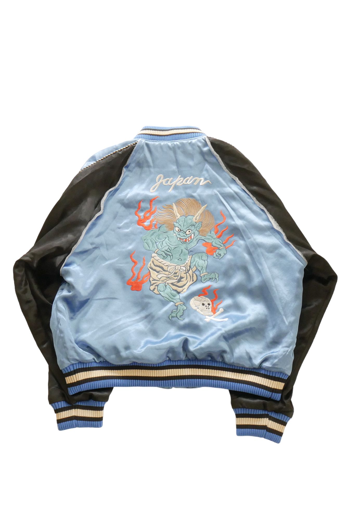 el conductorH - DEMON 刺繍 スーベニア ジャケット スカジャン ブルー