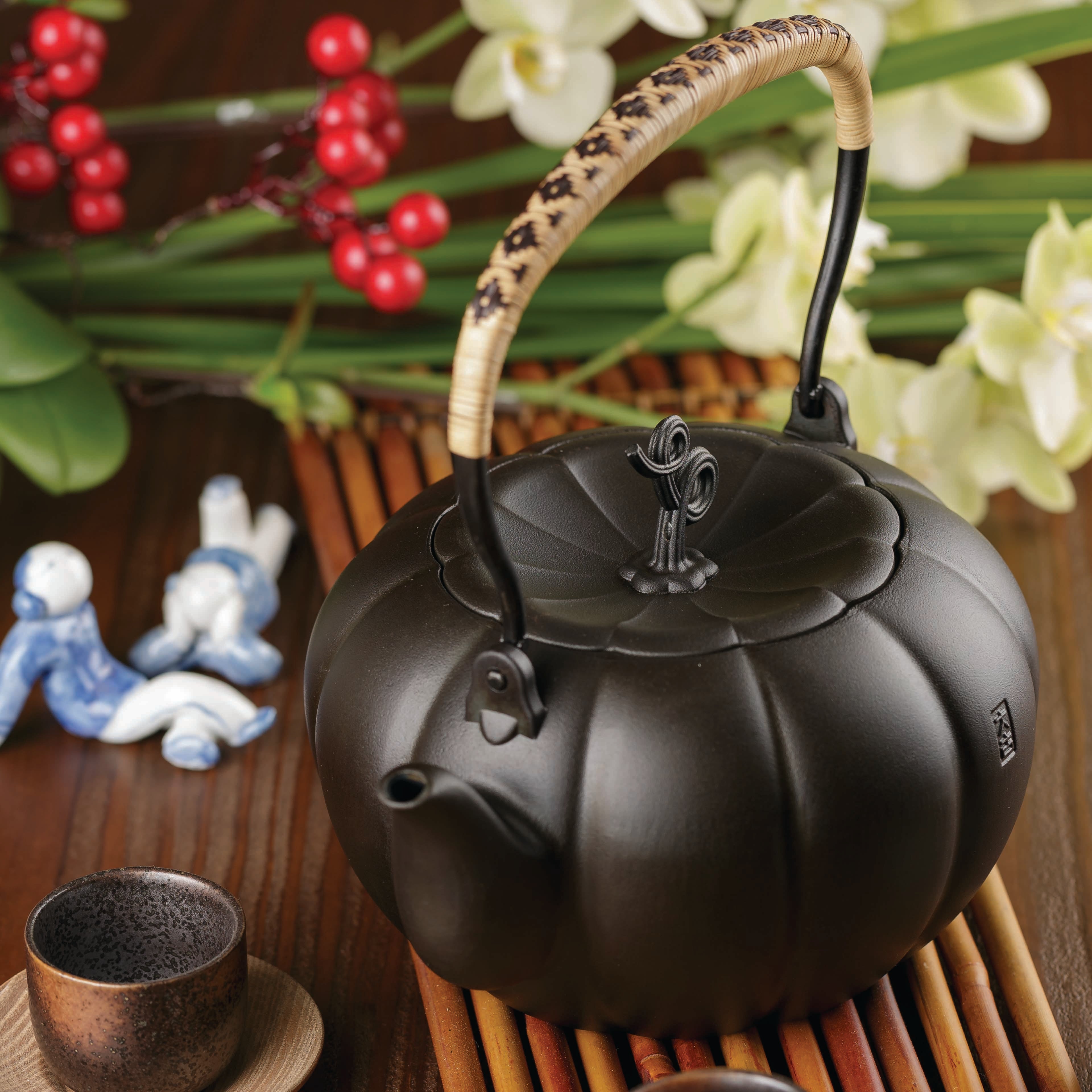 taku きんぎょく満堂 鉄瓶 1.2L かぼちゃ型 ケトル ポット 茶器 IH対応