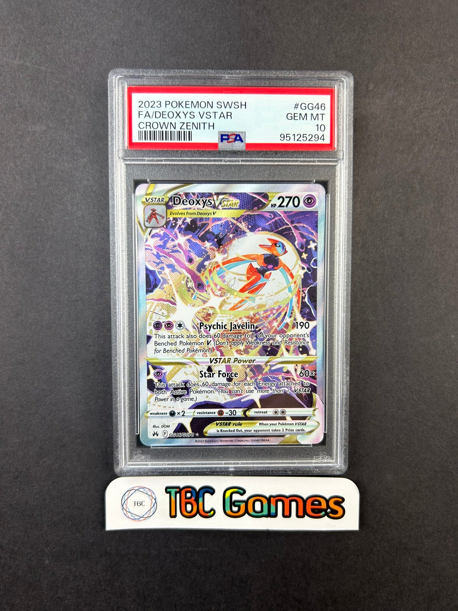 Deoxys VSTAR Crown Zenith GG46/GG70 PSA 10 – TBC Games