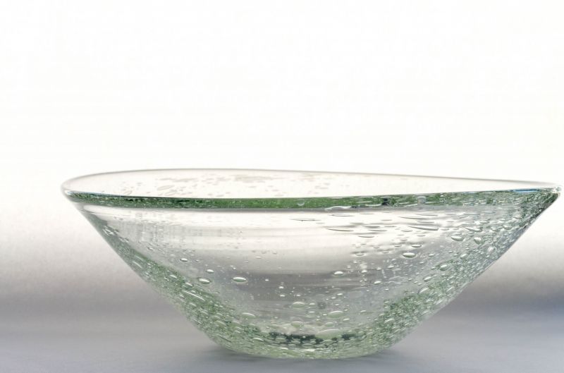 吹きガラス工房 一星 うす泡円錐鉢 - 手符