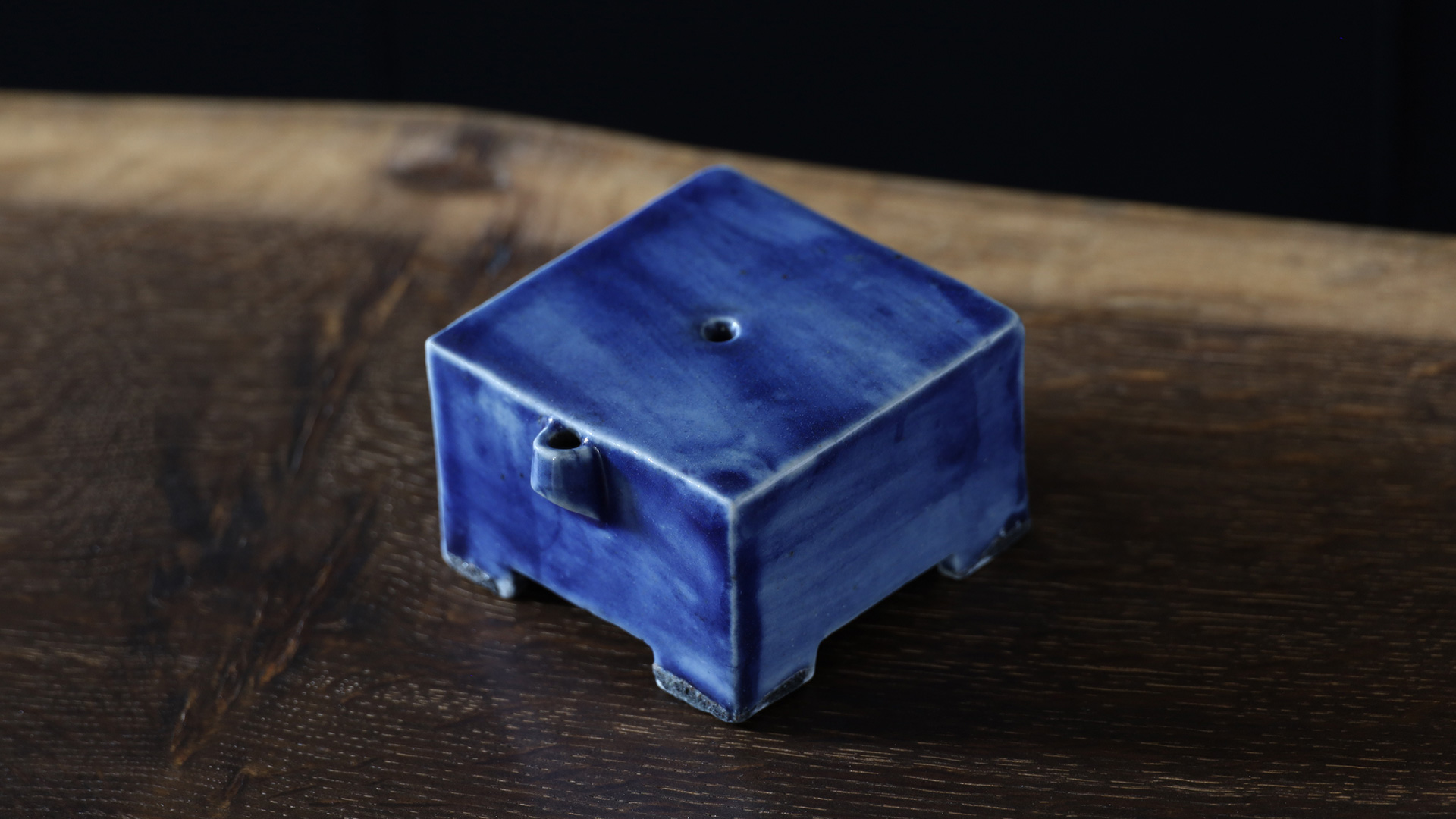 李朝瑠璃釉四方水滴（朝鮮時代） - 天平堂（TENPYODO）