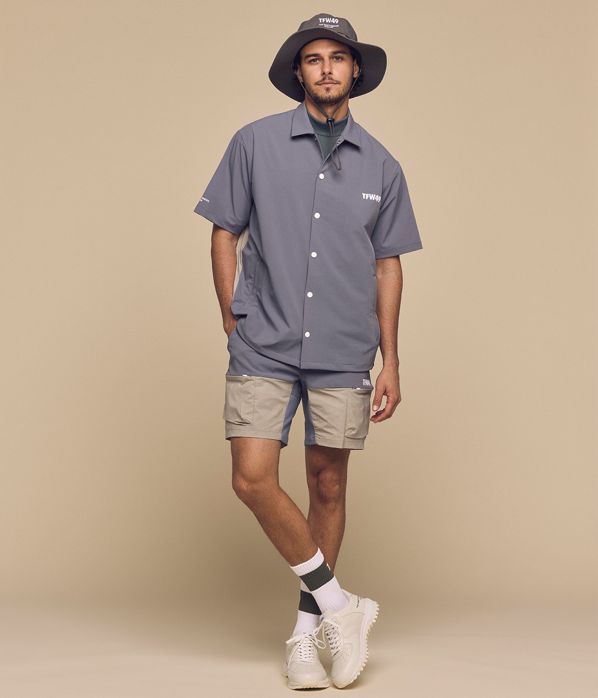 TFW49 / LIGHT COACH SHIRT L 美品 NVxB.GREY TFW49】《MEN'S》LIGHT