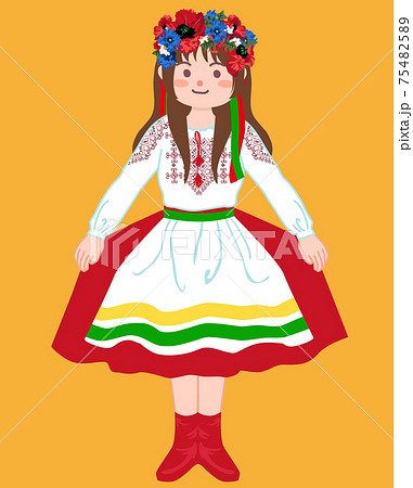 民族衣装を着た女性。油絵。支援のため、この絵を販売する。 民族衣装