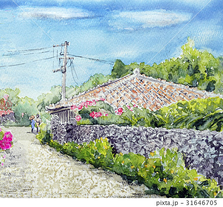 沖縄県 沖縄 スケッチ 水彩画のイラスト素材 - PIXTA