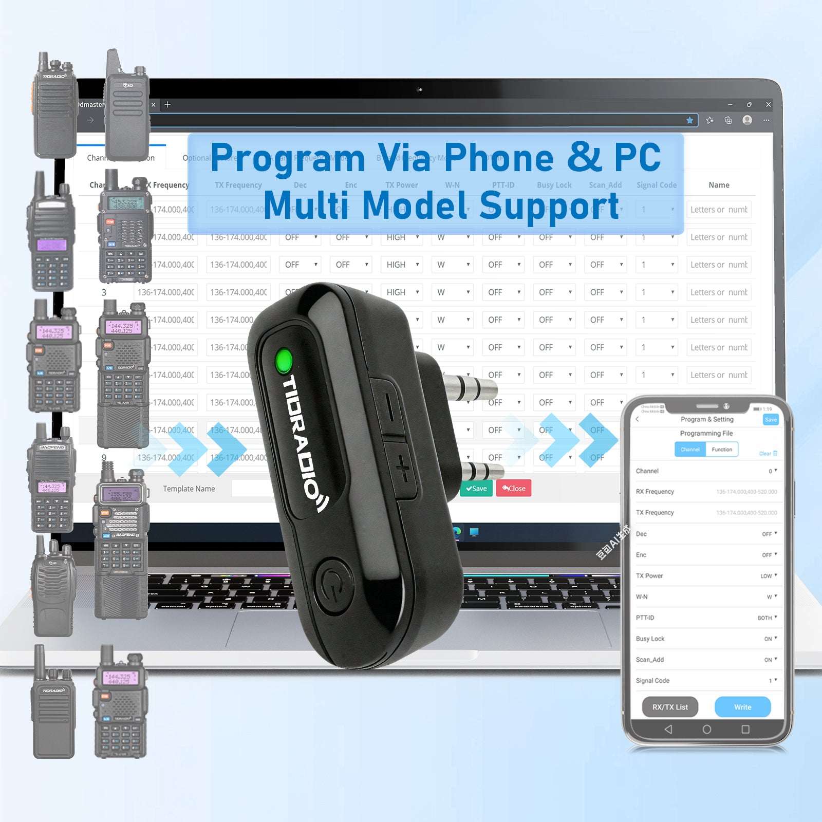 TIDRADIO Bluetooth Smart Noise-Cancelling Earpiece for TD-H3 Plus