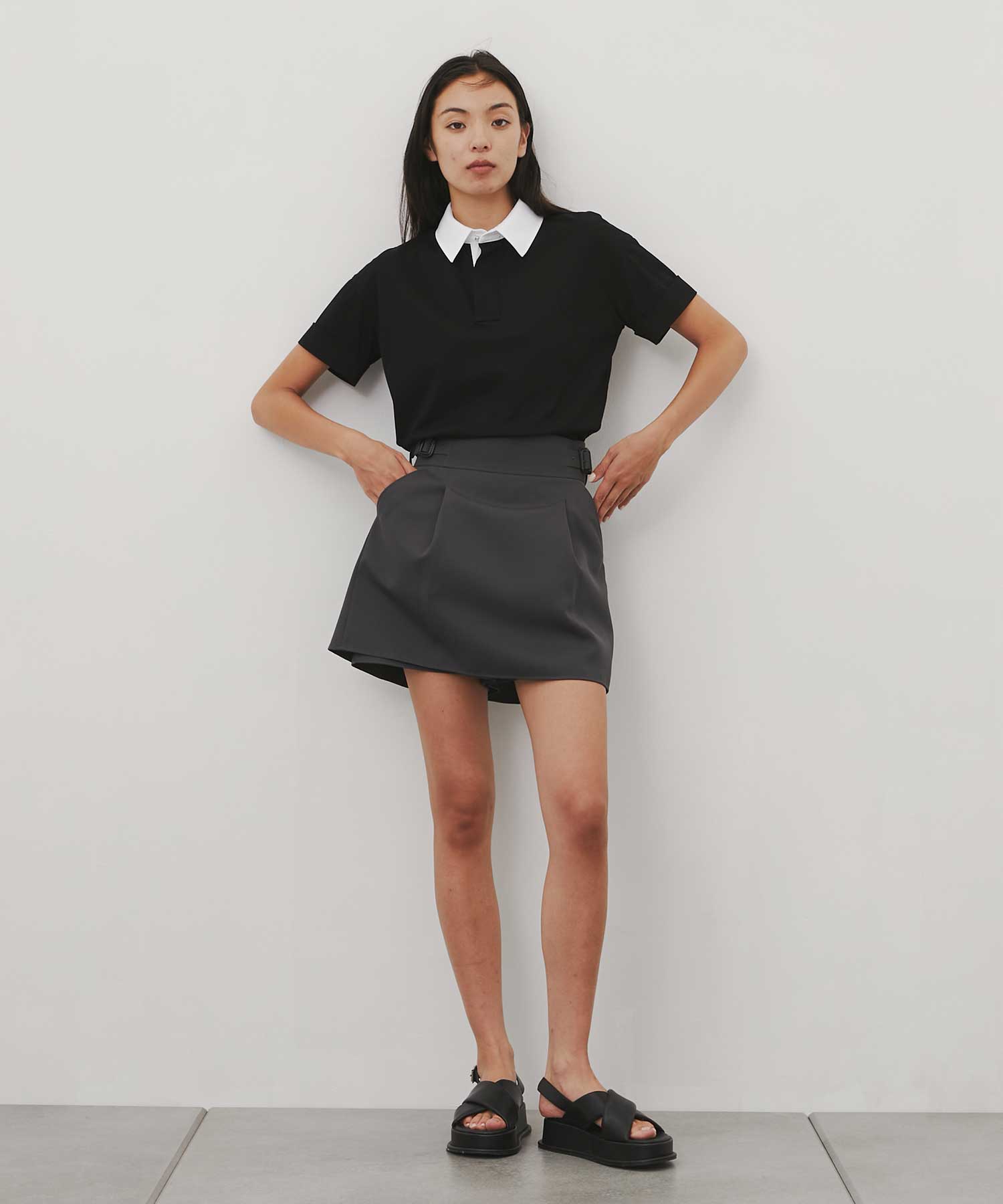 RERACS RAYERD SKIRT SHORTS(36 DARK GREY): THE RERACS: WOMENS｜THE