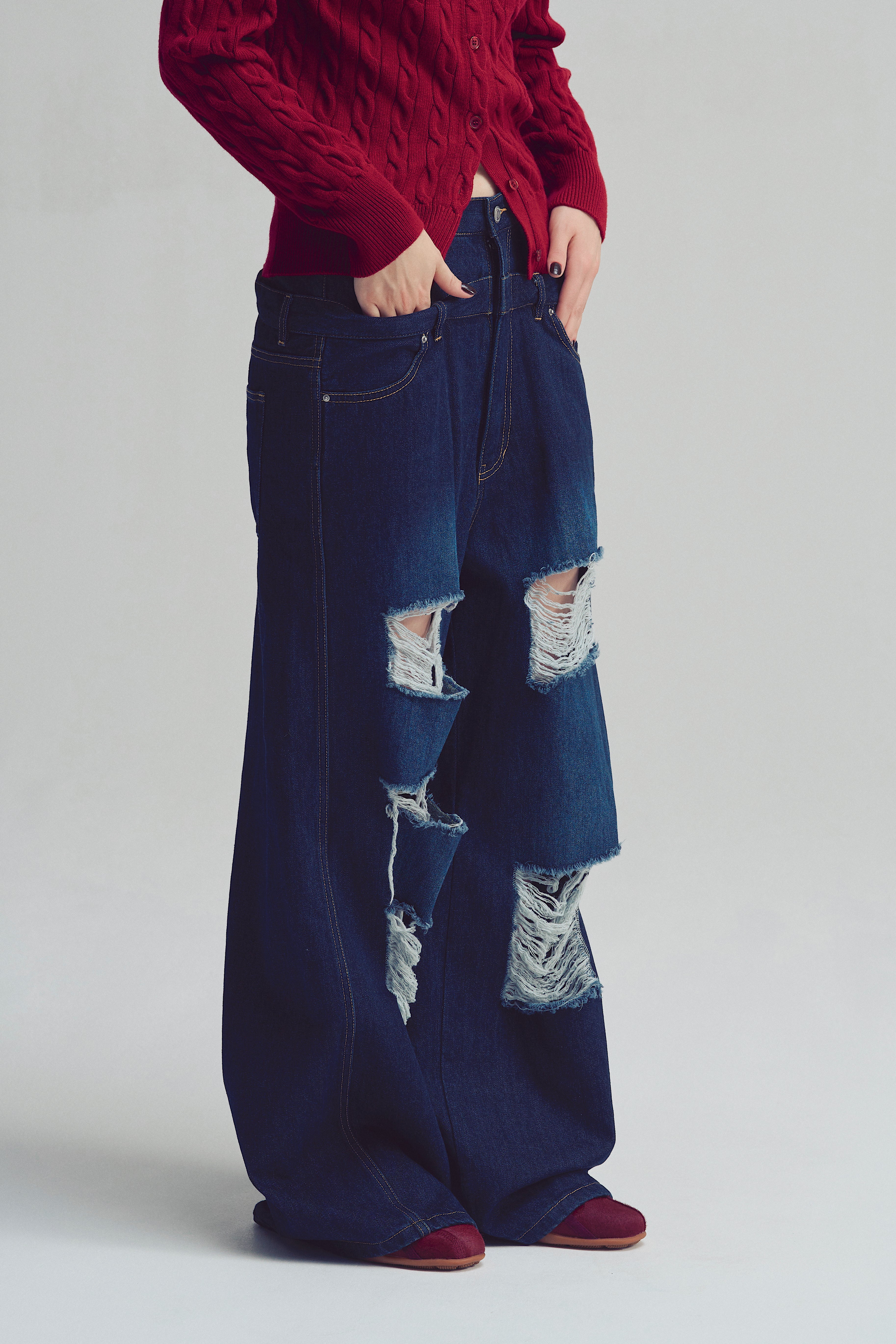 Lexington Double Belt Denim Pants – THE TOÉ