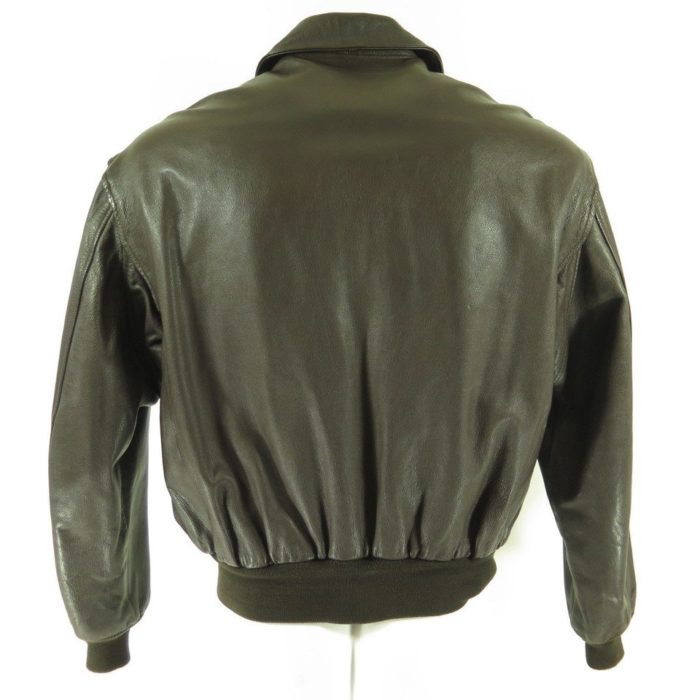 Vintage 90s Goatskin Leather A-2 Flight Jacket Mens 46 Map Liner