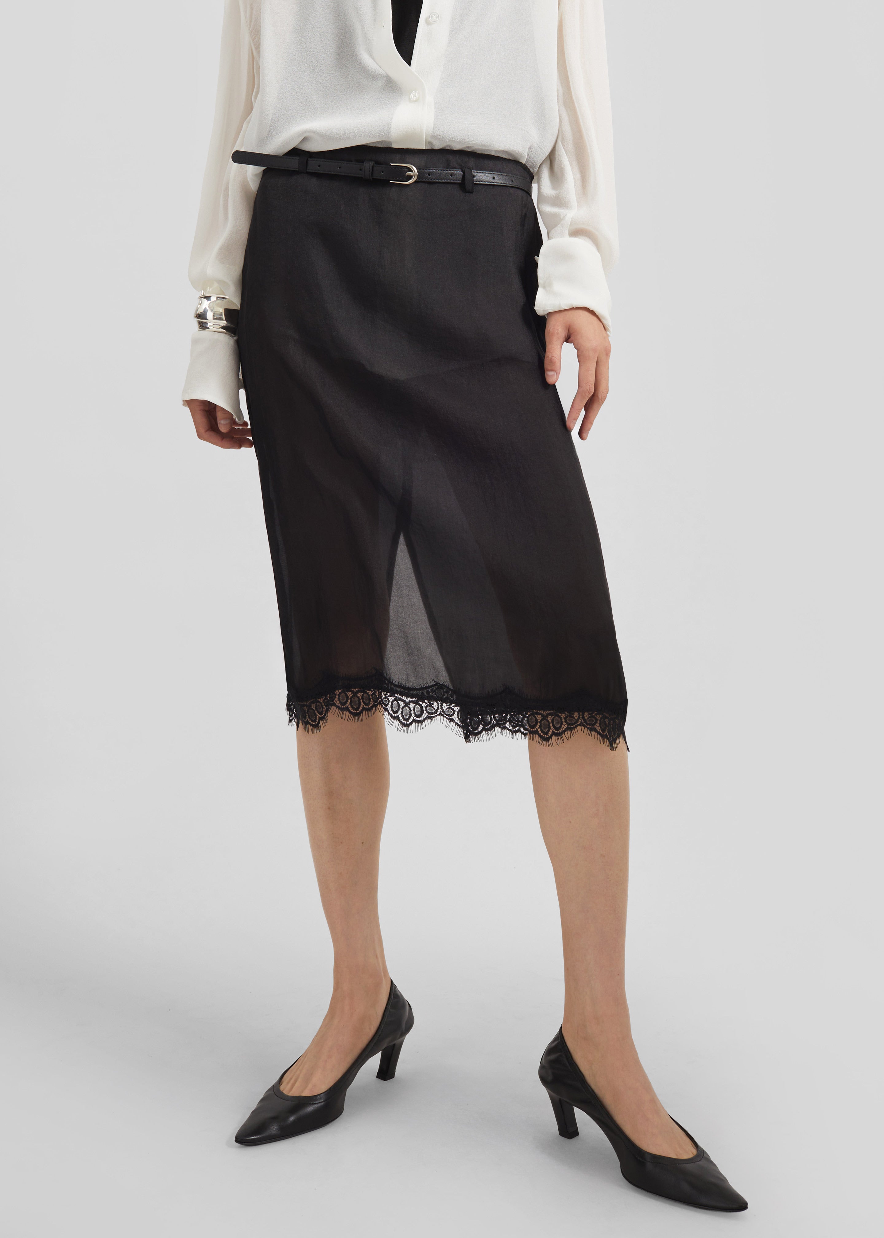Lolai Sheer Lace Skirt - Black – The Frankie Shop