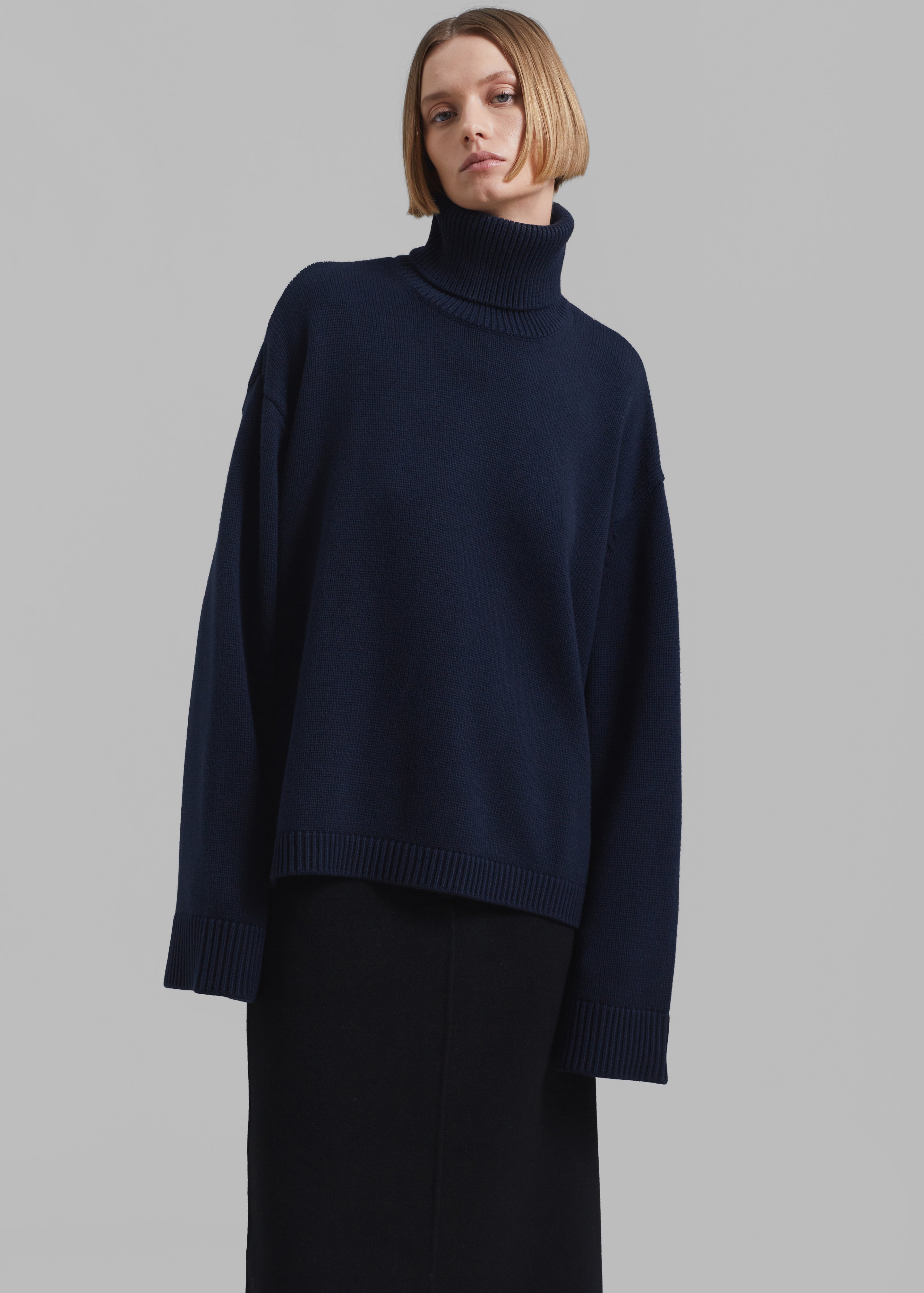 Rhea Trapeze Turtleneck - Black – The Frankie Shop
