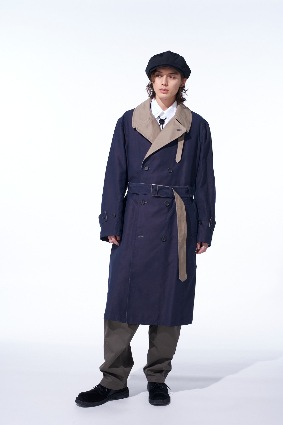 MOLESKIN REVERSIBLE TRENCH COAT(S Navy): S'YTE｜THE SHOP YOHJI