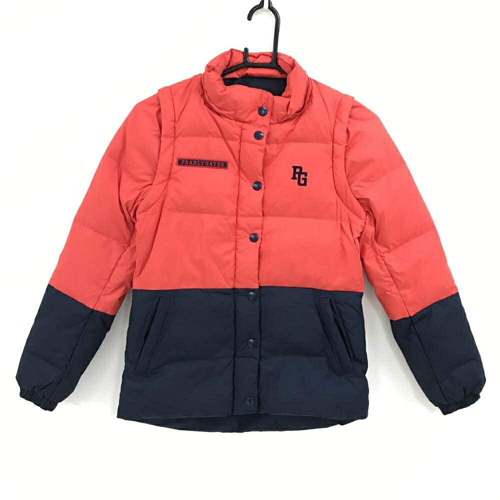 PEARLY GATES 2WAYレッド ゴルフダウンジャケット Sサイズ PEARLY