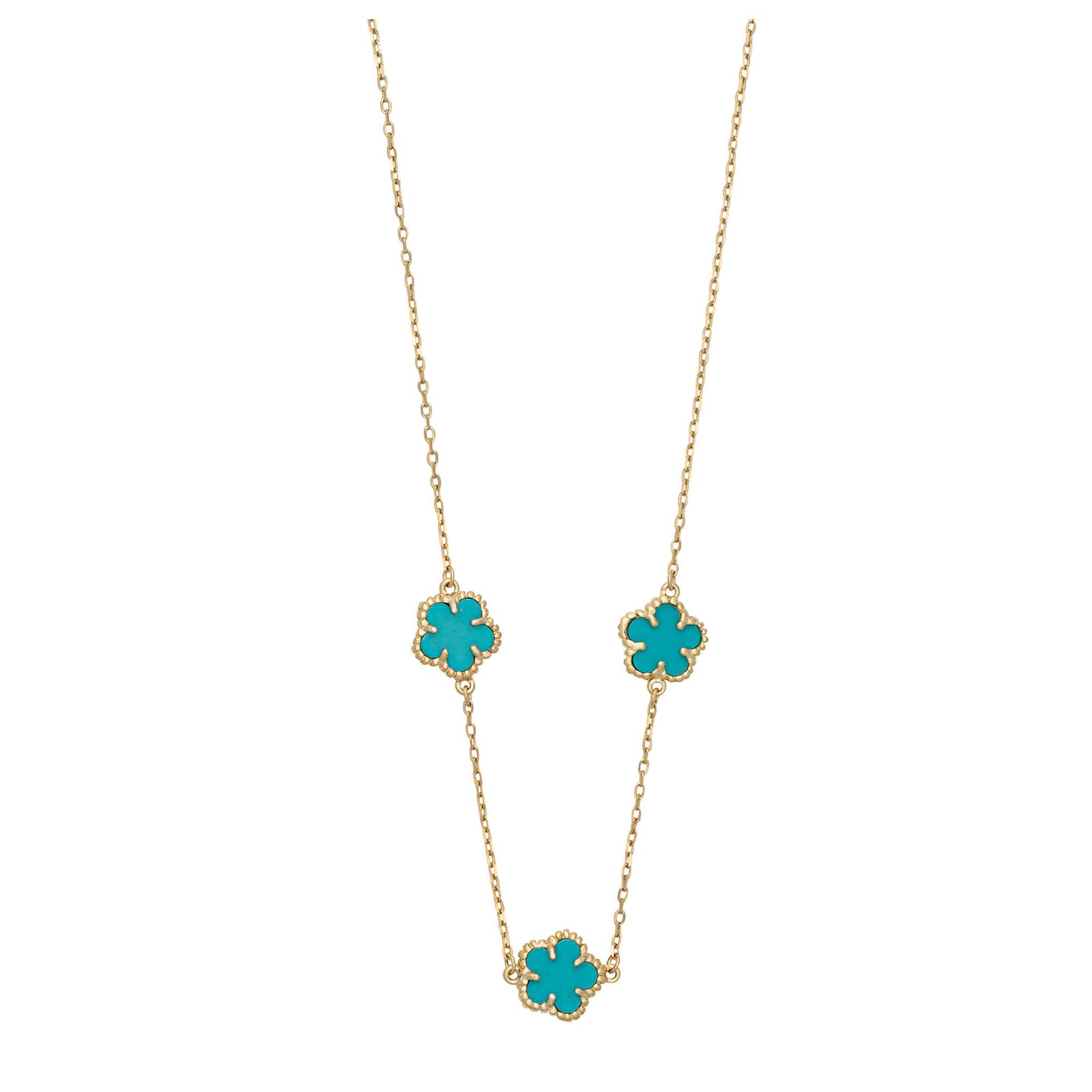 Childrens Mini Clover Necklace – Topaz & Ruby