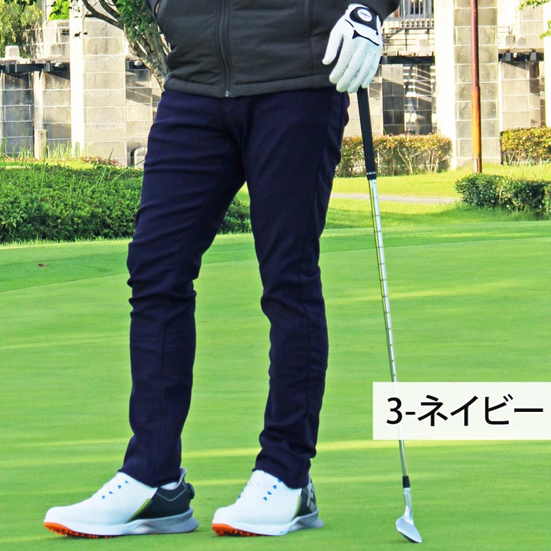 ゴルフパンツ メンズ ゴルフウェア 裏起毛 暖か チノパン スキニー