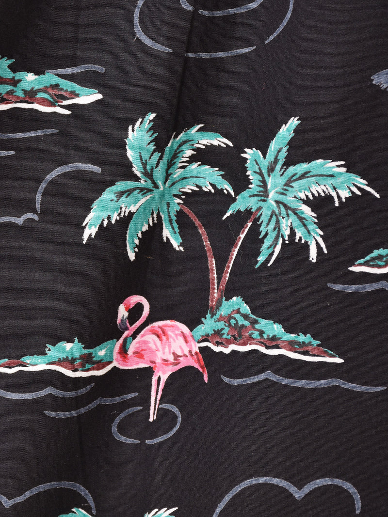 Backers フラミンゴ柄 半袖 オープンカラーシャツ – 古着屋Top of the