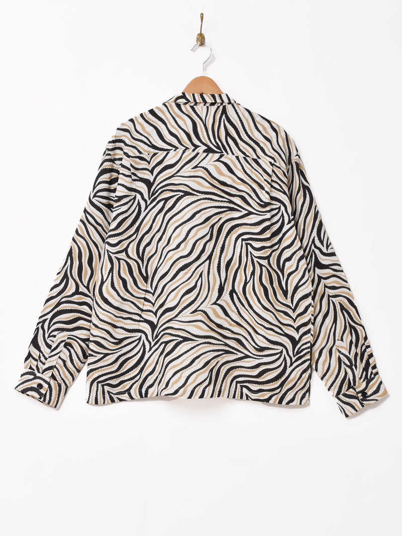 Backers ゼブラ柄 長袖 オープンカラーシャツ – 古着屋Top of the Hill