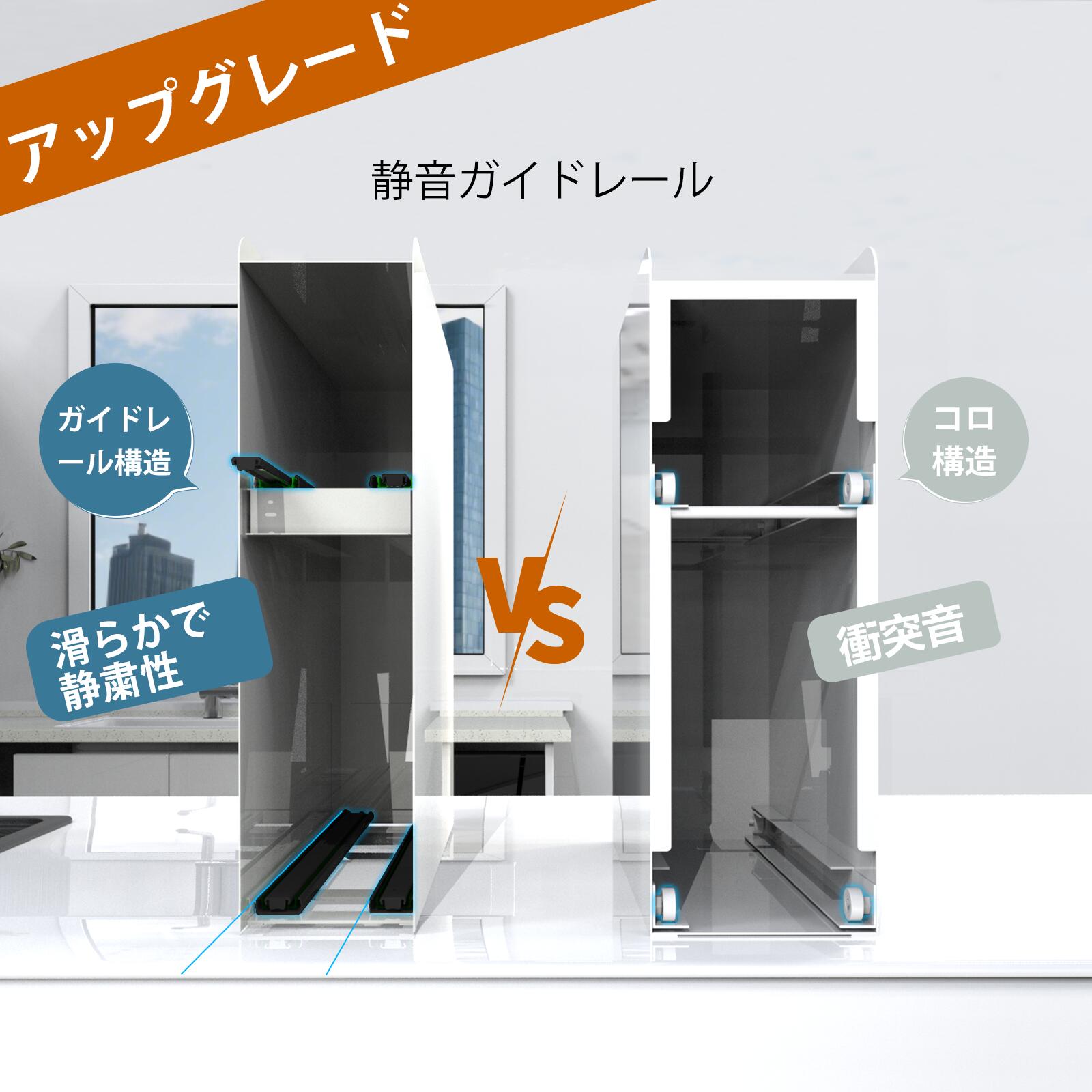 楽天市場】ママ倉 【一体成型・取付不要】隠せる調味料ラック 2段 幅
