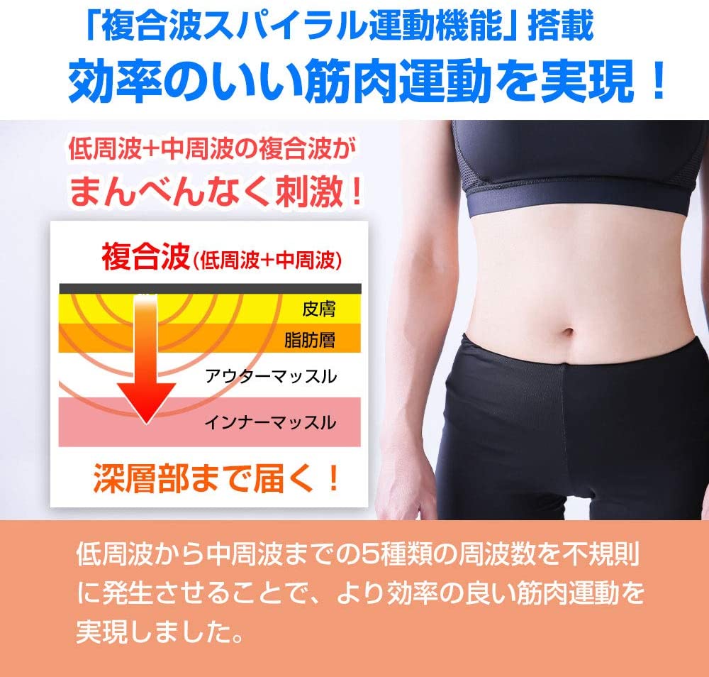 楽天市場】中周波 5000Hz EMS 8パット全身 筋肉運動 脂肪燃焼 プロ