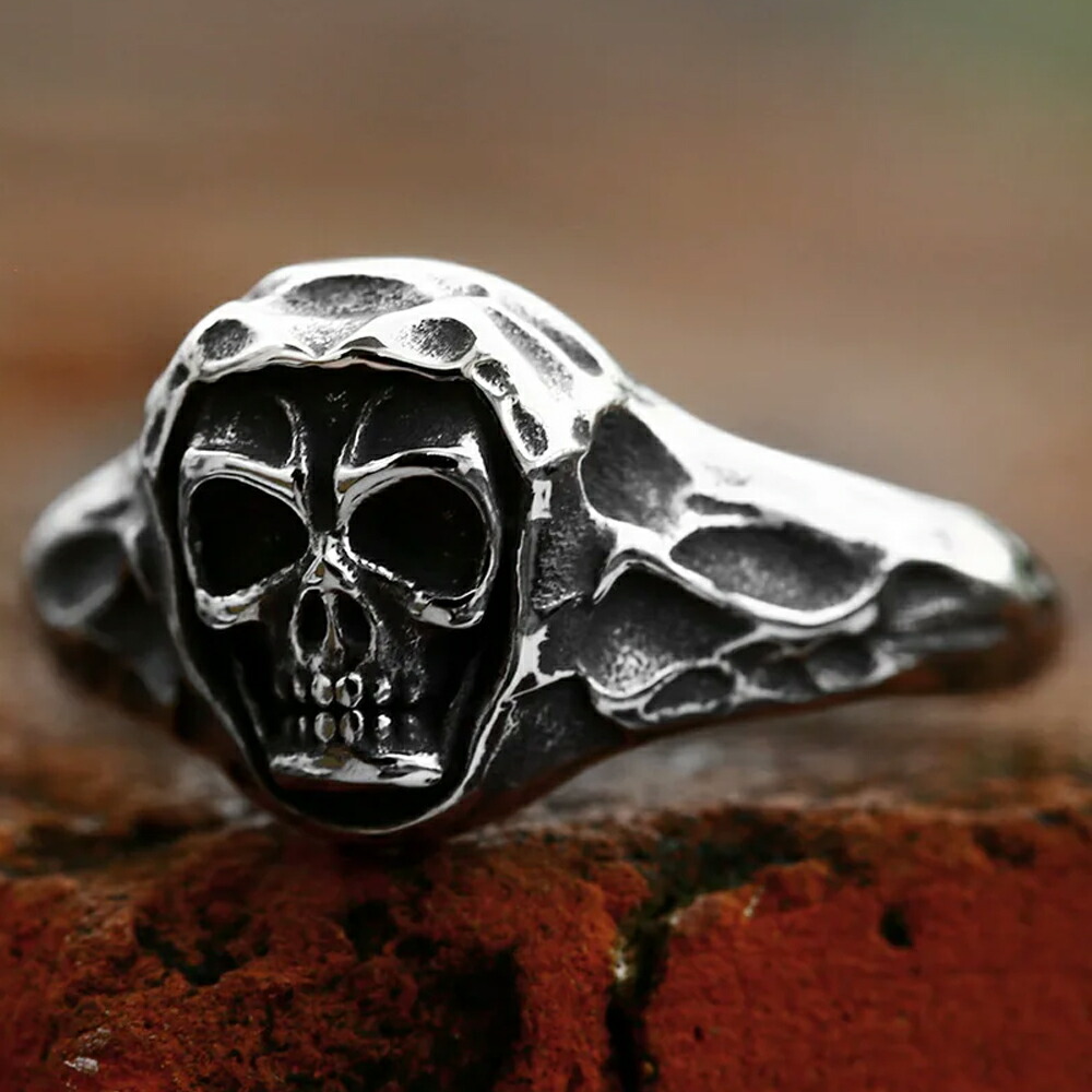 楽天市場】死神スカル ステンレスリング（LRC117）サイズ/31号 銀色