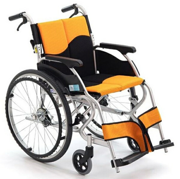 介護 美品 車椅子(大きめサイズ) カラー:オレンジ介護 美品 車椅子