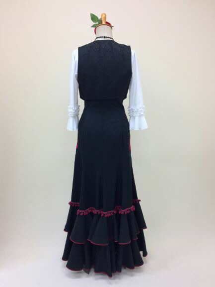 楽天市場】フラメンコ衣装 ハイウエスト スカート ファルダ 刺繍 バラ