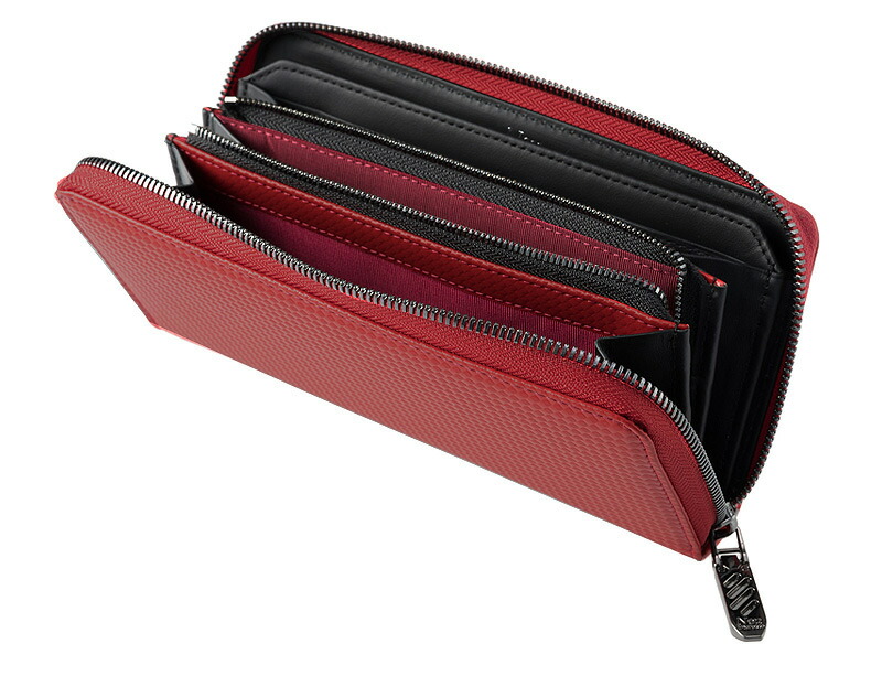 楽天市場】財布 長財布 メンズ ラウンドファスナー 本革 カーボン