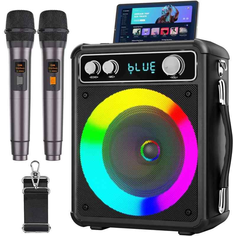 楽天市場】 カラオケセット ワイヤレスマイク2本 スピーカーセット