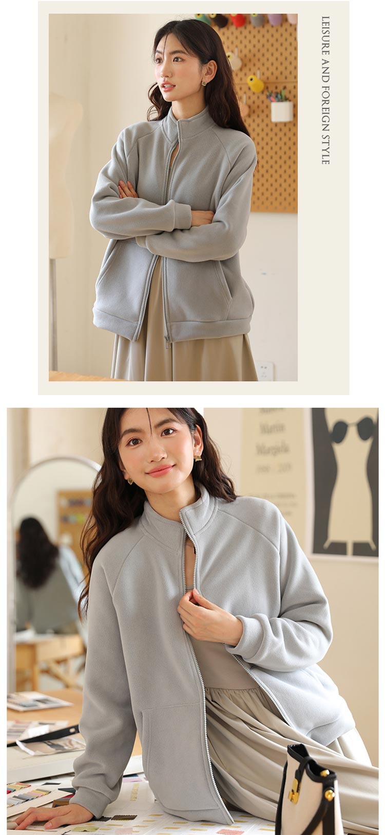 楽天市場】フリース ジャケット レディース ボア ブルゾン アウター