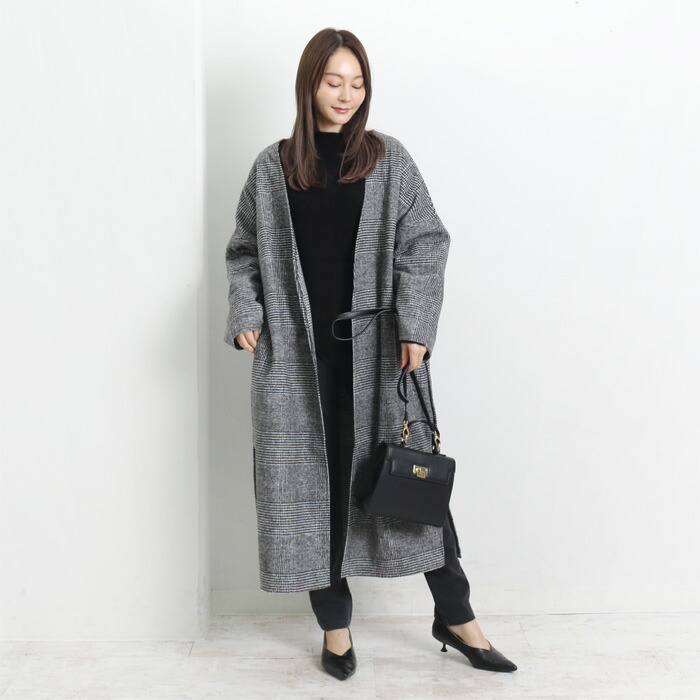 楽天市場】ウール混グレンチェックガウンコート○チェスターコート