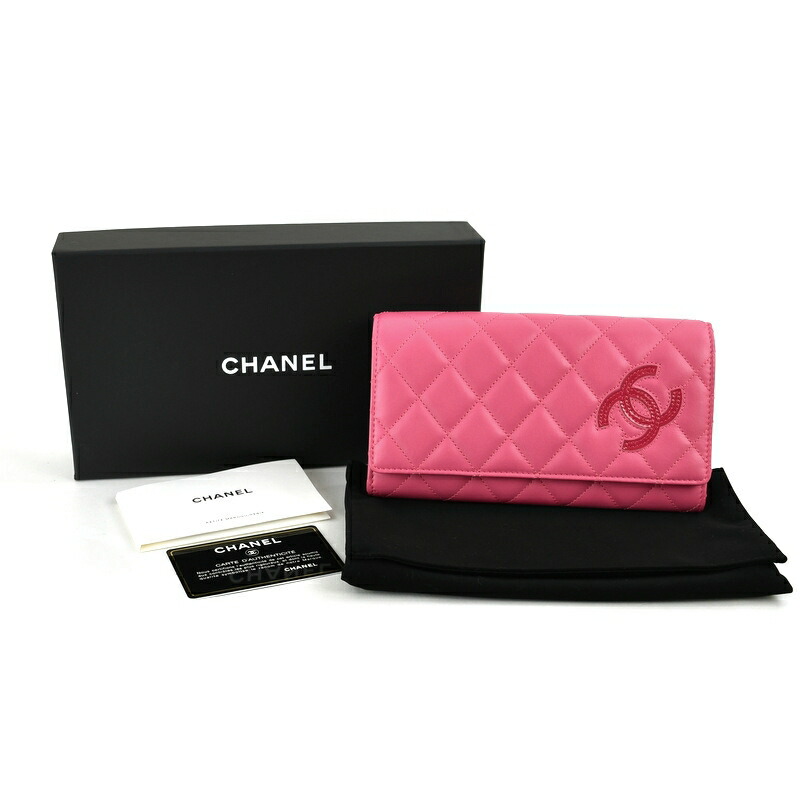楽天市場】シャネル 財布 レディース 二つ折り長財布 ピンク系