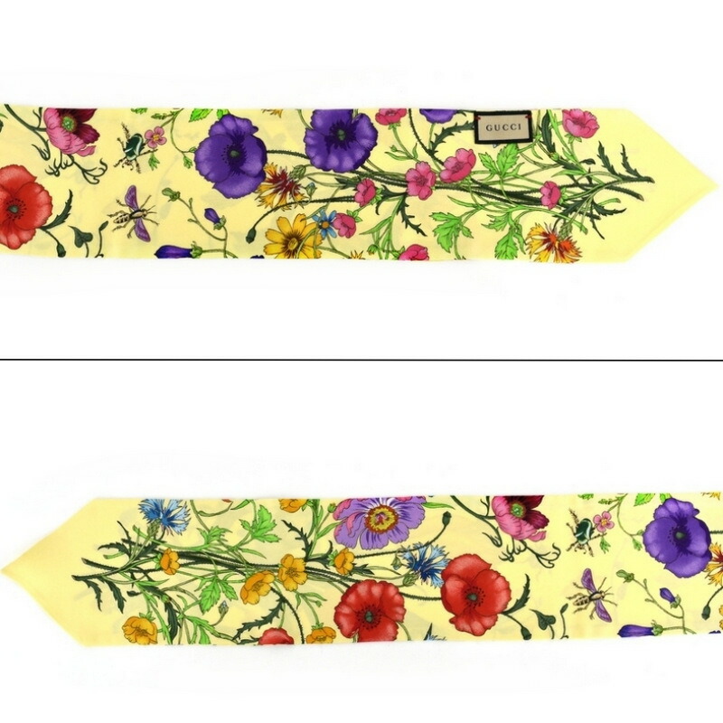 楽天市場】グッチ スカーフ フローラプリント シルクネックボウ 733434