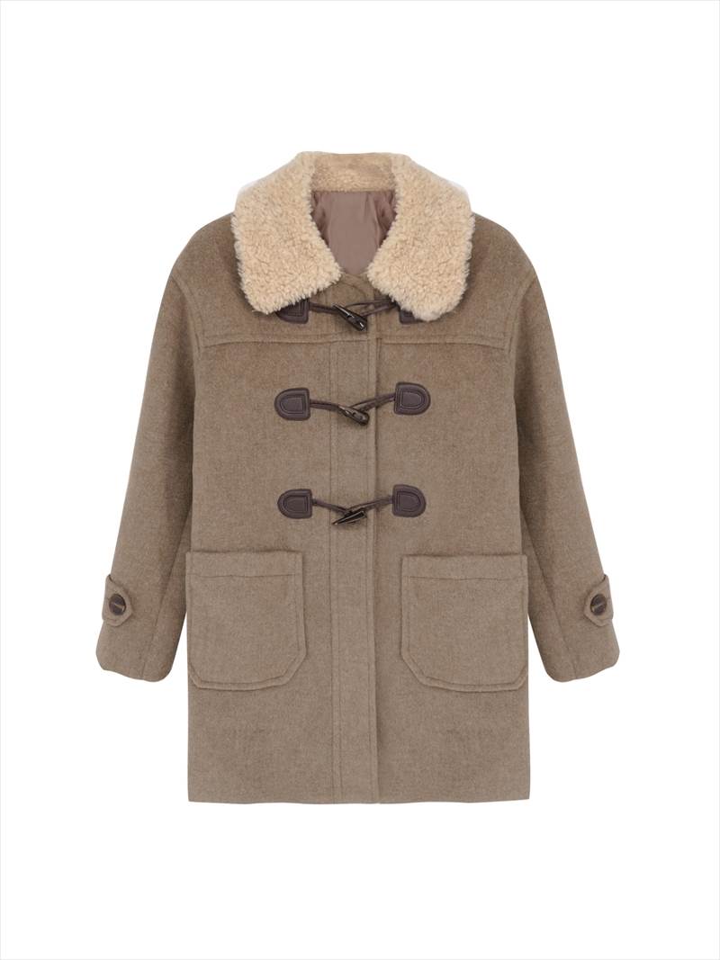 楽天市場】アウター レディース ダッフルコート ボア襟 Iライン