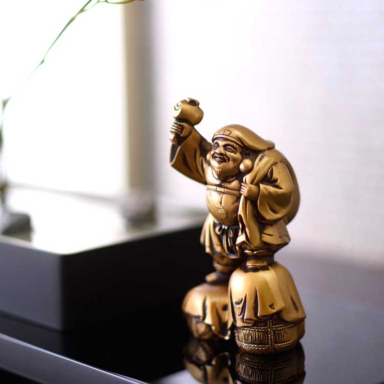 楽天市場】縁起物 置物 七福神〔大黒天〕シルキーゴールド 日本製