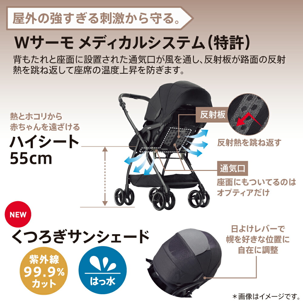 楽天市場】アップリカ ベビーカー オプティア クッション グレイス