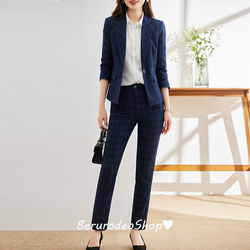 楽天市場】送料無料 スーツ レディース ネイビー 2点セット パンツ