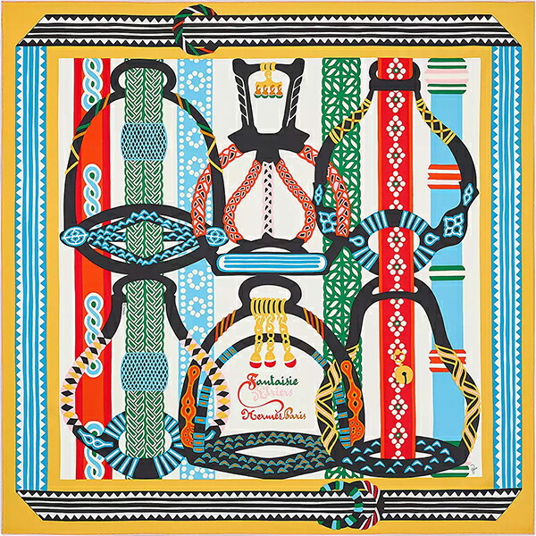 楽天市場】【新品】 エルメス スカーフ カレ 90 鐙の幻想 マルチカラー