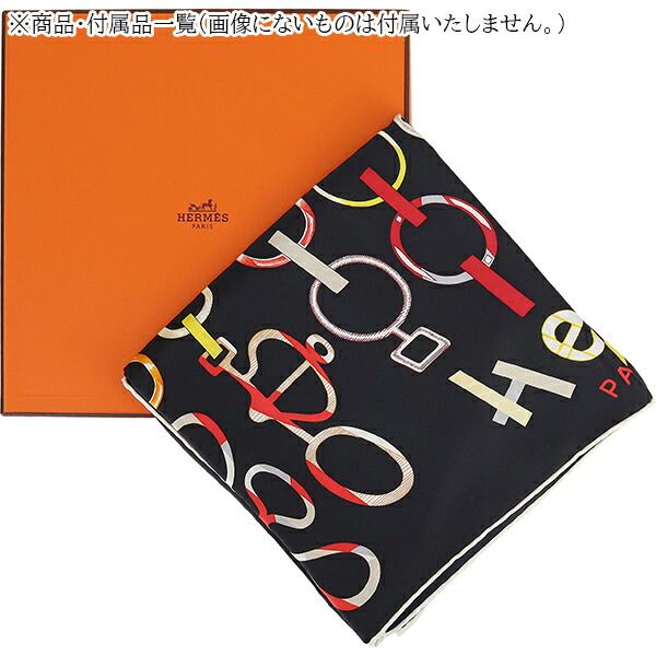 楽天市場】エルメス スカーフ カレ 90 ド レ ブックル シルク ノワール