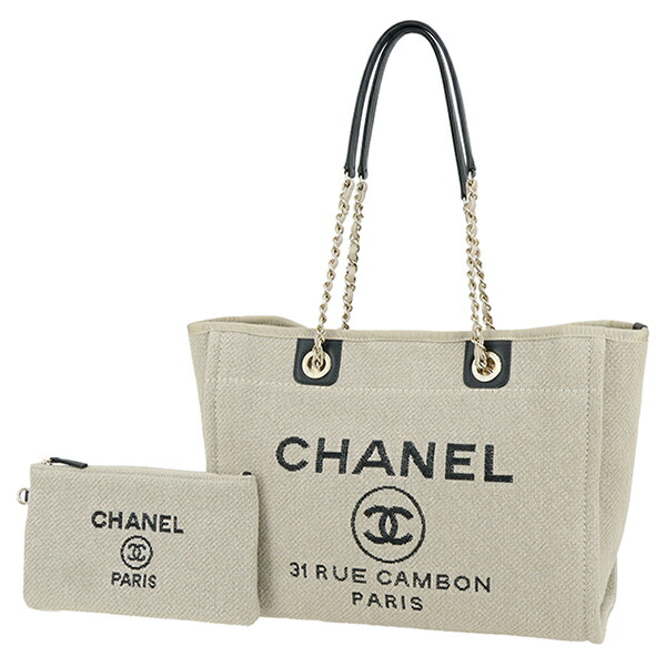 楽天市場】【未使用品】 シャネル トートバッグ ドーヴィル MM