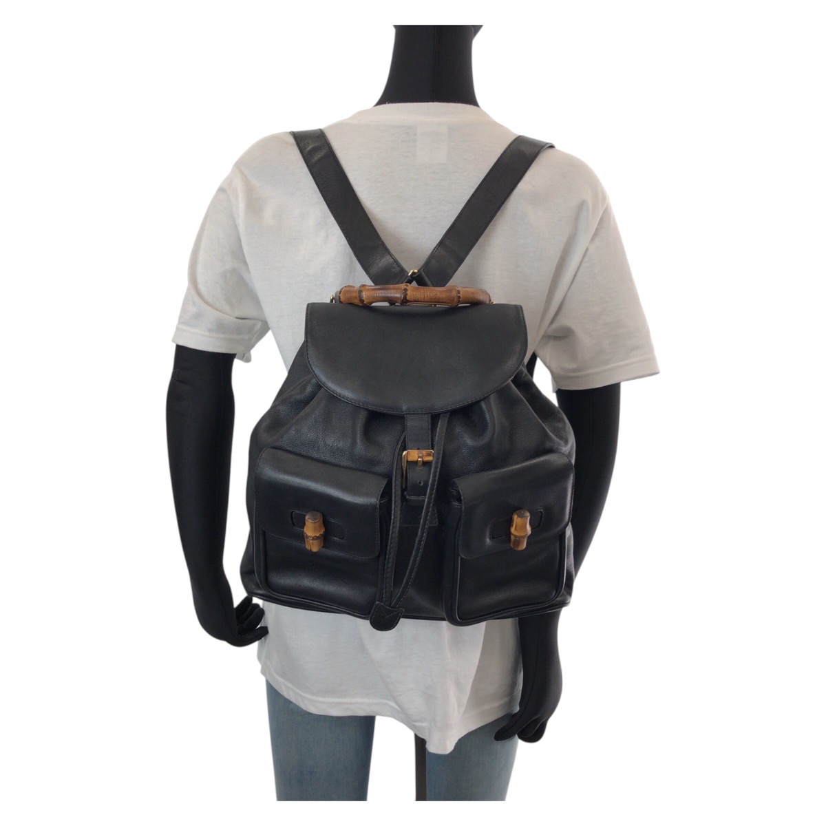 楽天市場】美品 GUCCI グッチ バンブー ブラック 黒 ゴールド金具