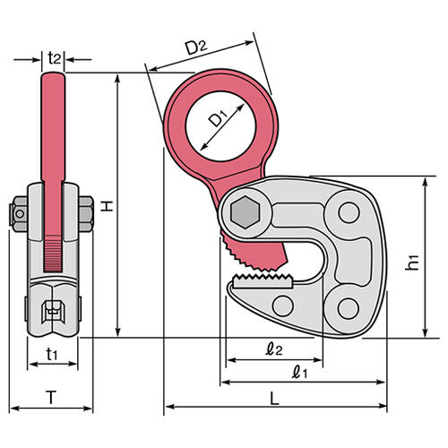 楽天市場】スーパーツール 形鋼クランプ 容量 3t クランプ範囲 12~35 H
