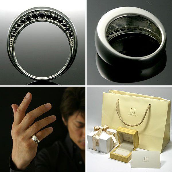 楽天市場】ブラックダイヤ メンズ シルバー925 リング 【MODEAL