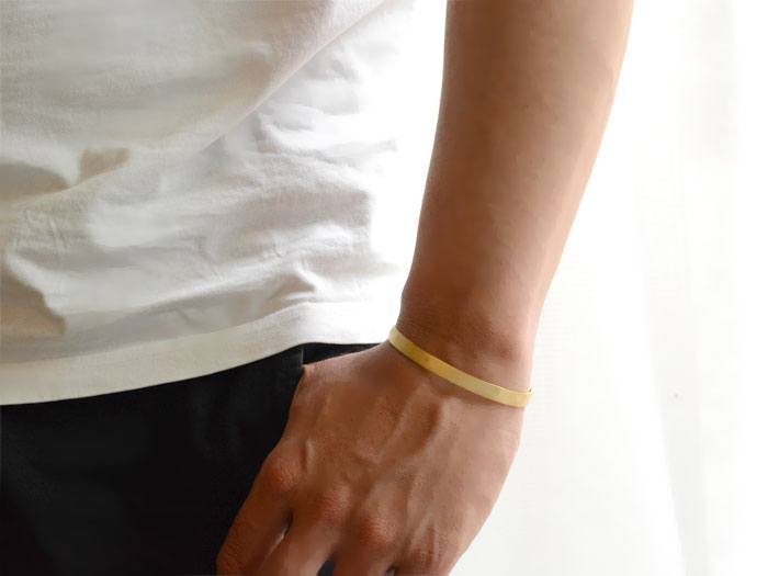 楽天市場】18金 バングル メンズ ブレスレット k18 18k つや消し